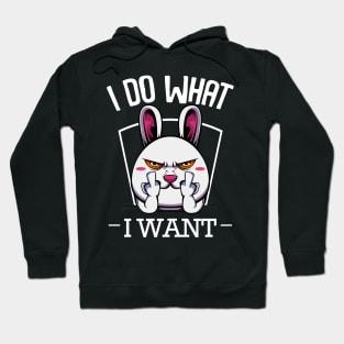 Bunny - I Do What I Want Funny Rabbit Hoodie